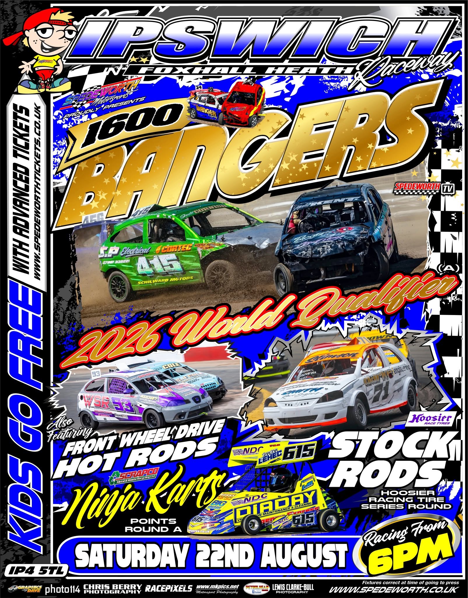 Ipswich 22nd August 2026 1600 Bangers World Qualifier